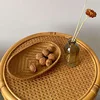 Handmade Weaving Storage Trays Bamboo Sieve Bamboo Raft Round Dustpan DIY Decorative Fruit Bread Basket Kitchen Storage Baskets 1