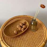 Handmade Weaving Storage Trays Bamboo Sieve Bamboo Raft Round Dustpan DIY Decorative Fruit Bread Basket Kitchen Storage Baskets 1