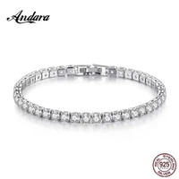 Bracelet tennis en argent sterling 925 plaqué or rose, serti de cristaux étincelants en zircone cubique, bijoux de luxe pour femmes, style hip-hop, cadeau surprise 3
