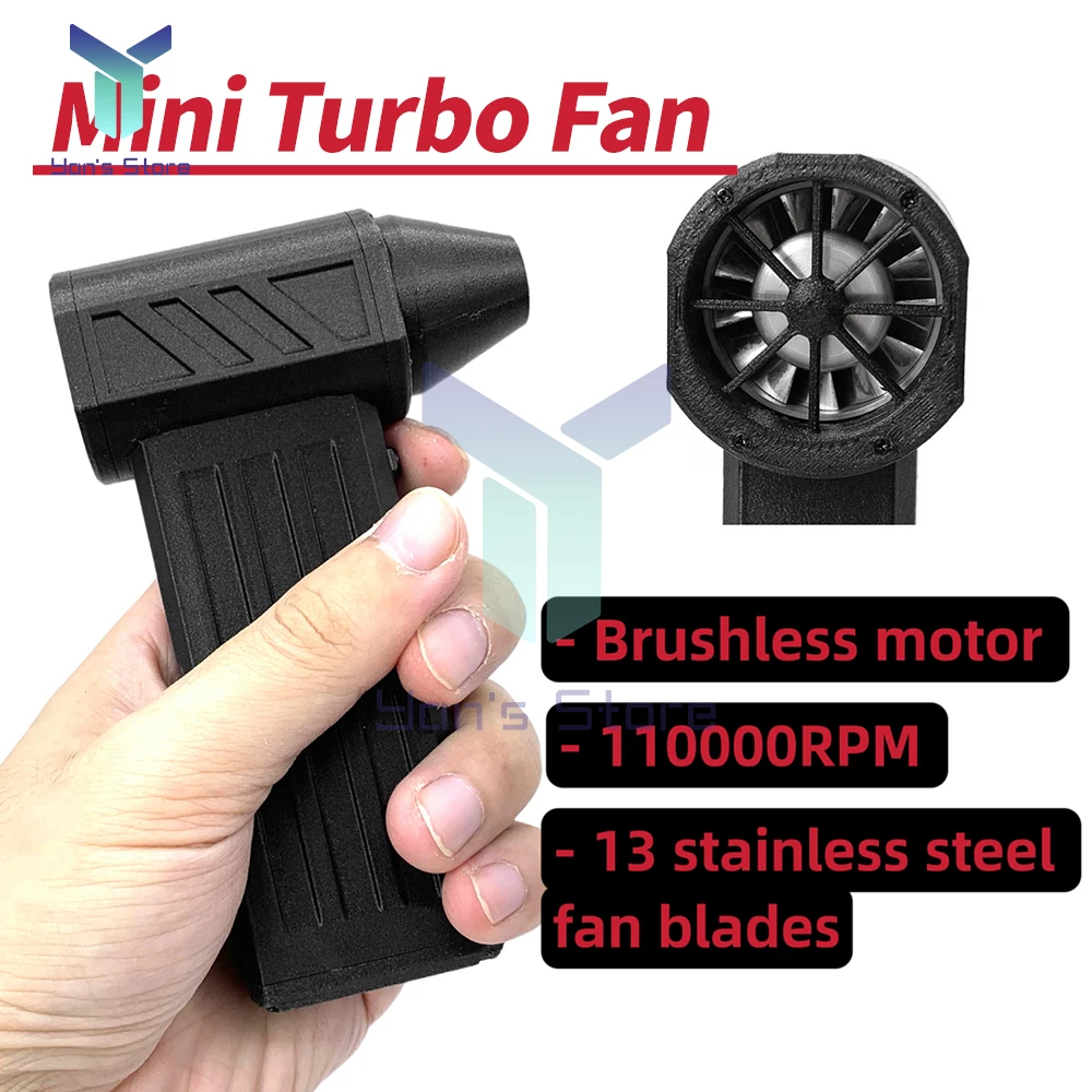 

110000RPM Turbo Fan Silent High Power Jet Fan 28.8mm Brushless Motor Air Duster Type-C PD Fast Recharging Dust Blower Air Blower