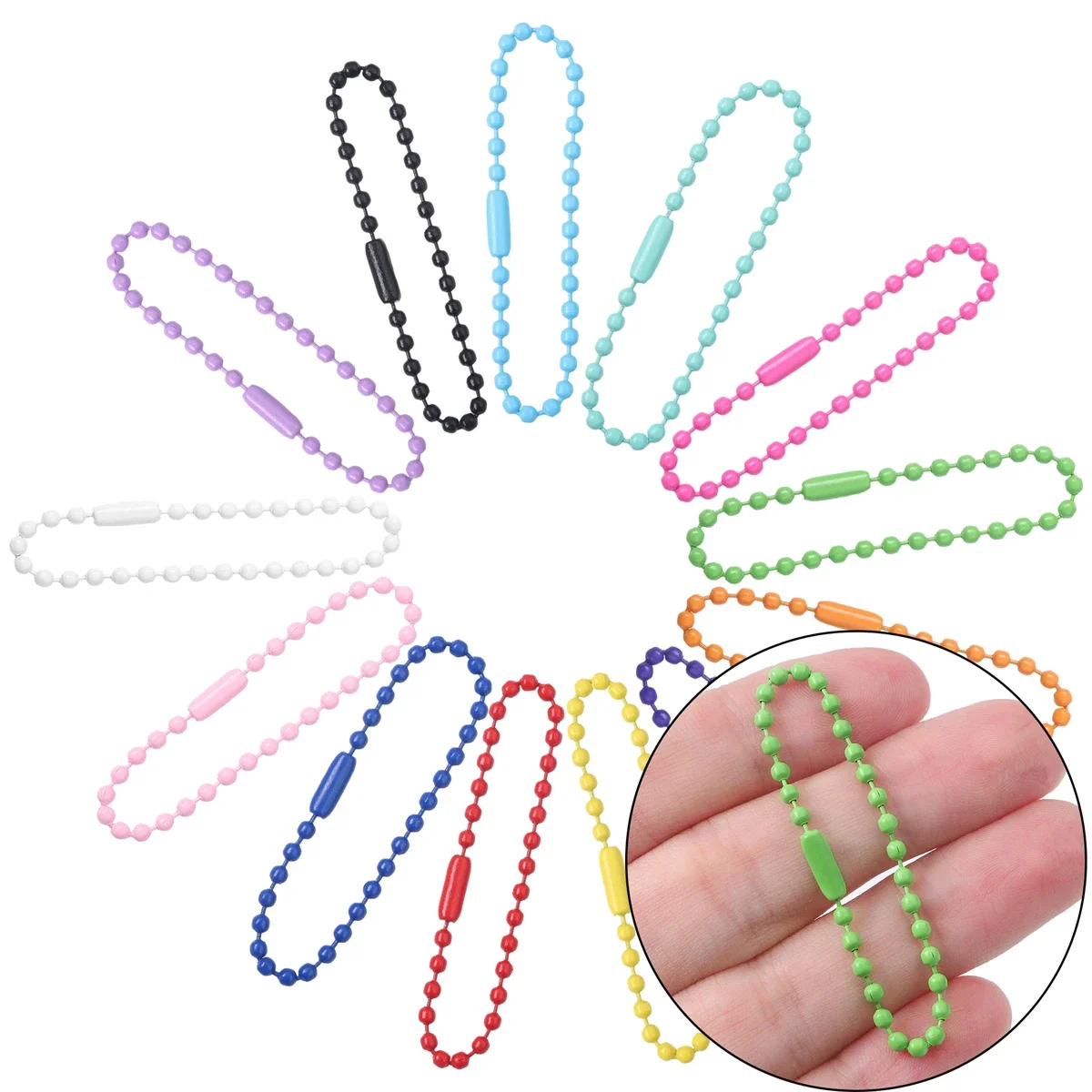 jewelry making accessories 20/40/60/80pcs Ball Bead Chains Fits Key Chain/Dolls/Label Hand Tag Connector 11.5CM