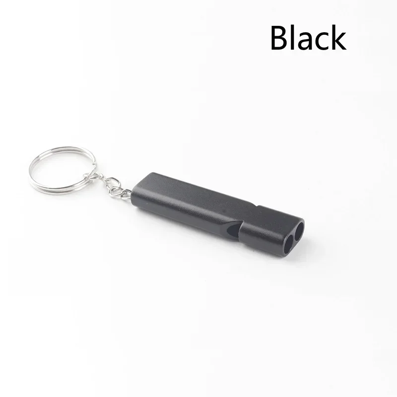2/4Pcs Survival Whistle Soccer Outdoors High Decibel Portable Flat Aluminum Alloy Dual Frequency Wilderness Emergency Tools
