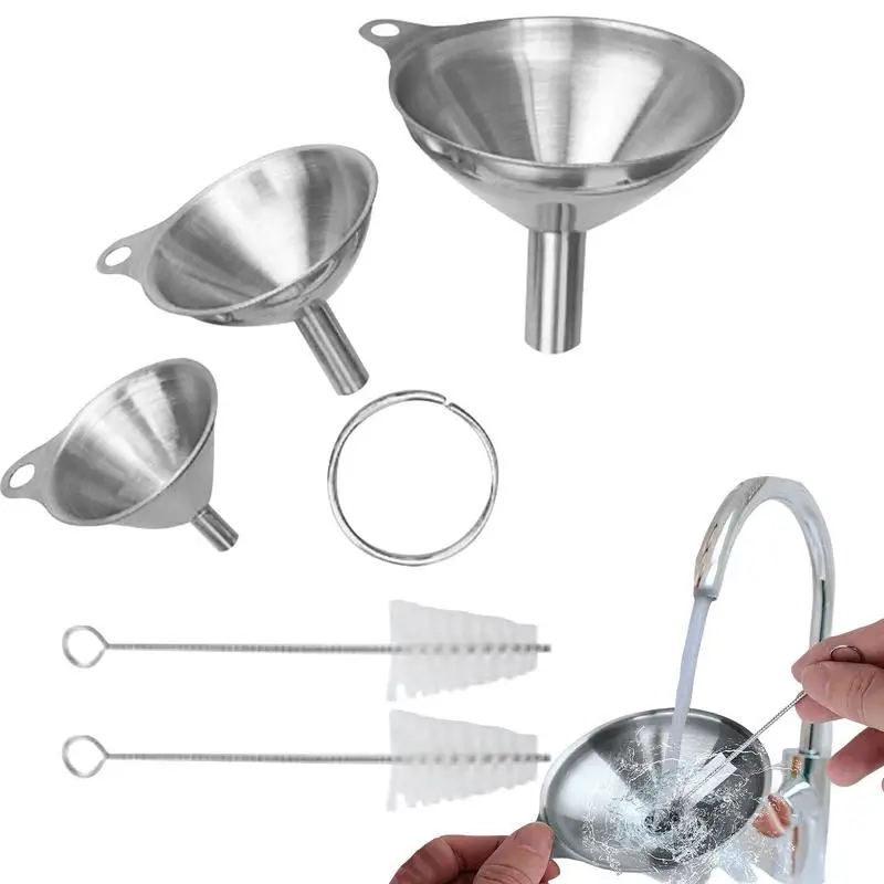 

Funnels For Kitchen Use 6Pcs Small Funnels For Filling Bottles Stainless Steel Funnel Cake Maker Food Grade Mini Funnels Fillers