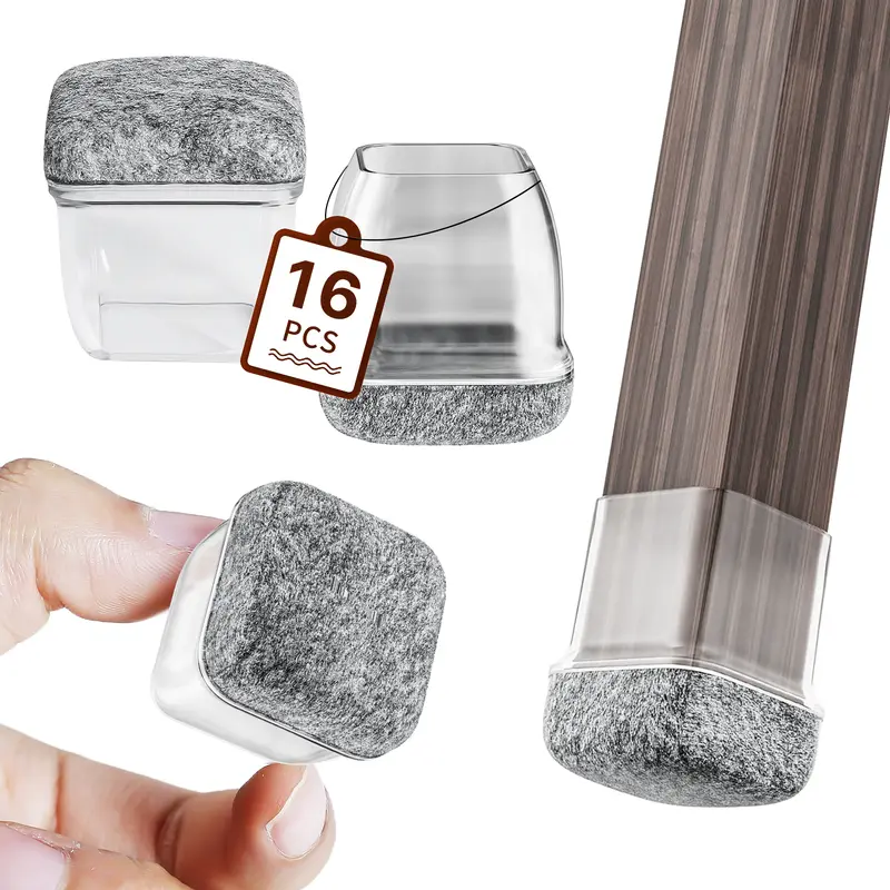 16PCS Silicone Chair Leg Caps Non-Slip Prevent Scratches Silent  Hardwood Floor Protector Waterproof Felt Furniture Feet Pad - Image 12