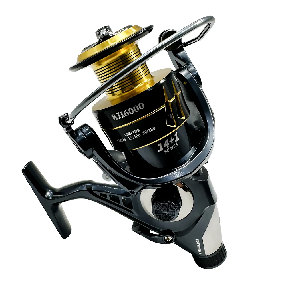 

Металлическая Рыболовная катушка GHOTDA, быстрое вращение, Максимальное сопротивление 8 кг, летающий Карп 5,2: 1, черная гладкая приманка для серфинга на открытом воздухе