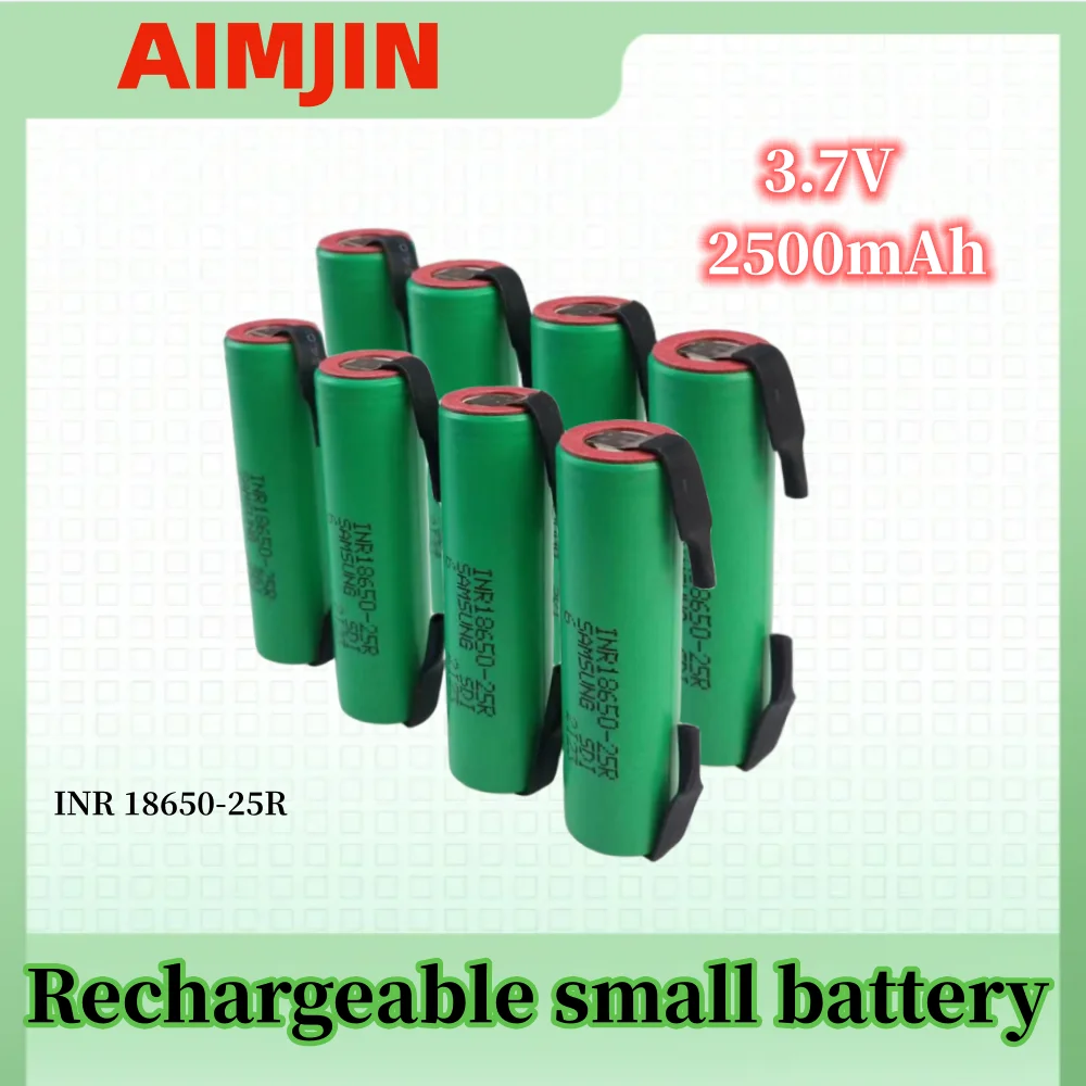 

18650 3.7V 2500mAh Rechargeable Battery INR18650 25R High Current Power Battery Screwdriver Tool