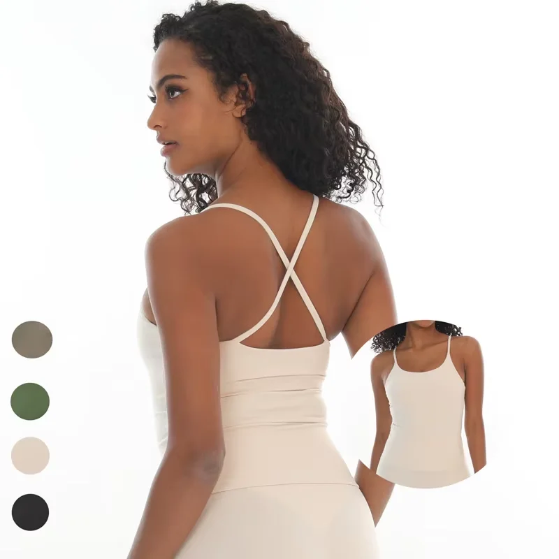 SHINBENE Super Cloud Lace-up Cross Back Yoga Gym Bra Stuffed Fitness Top Sports Bra