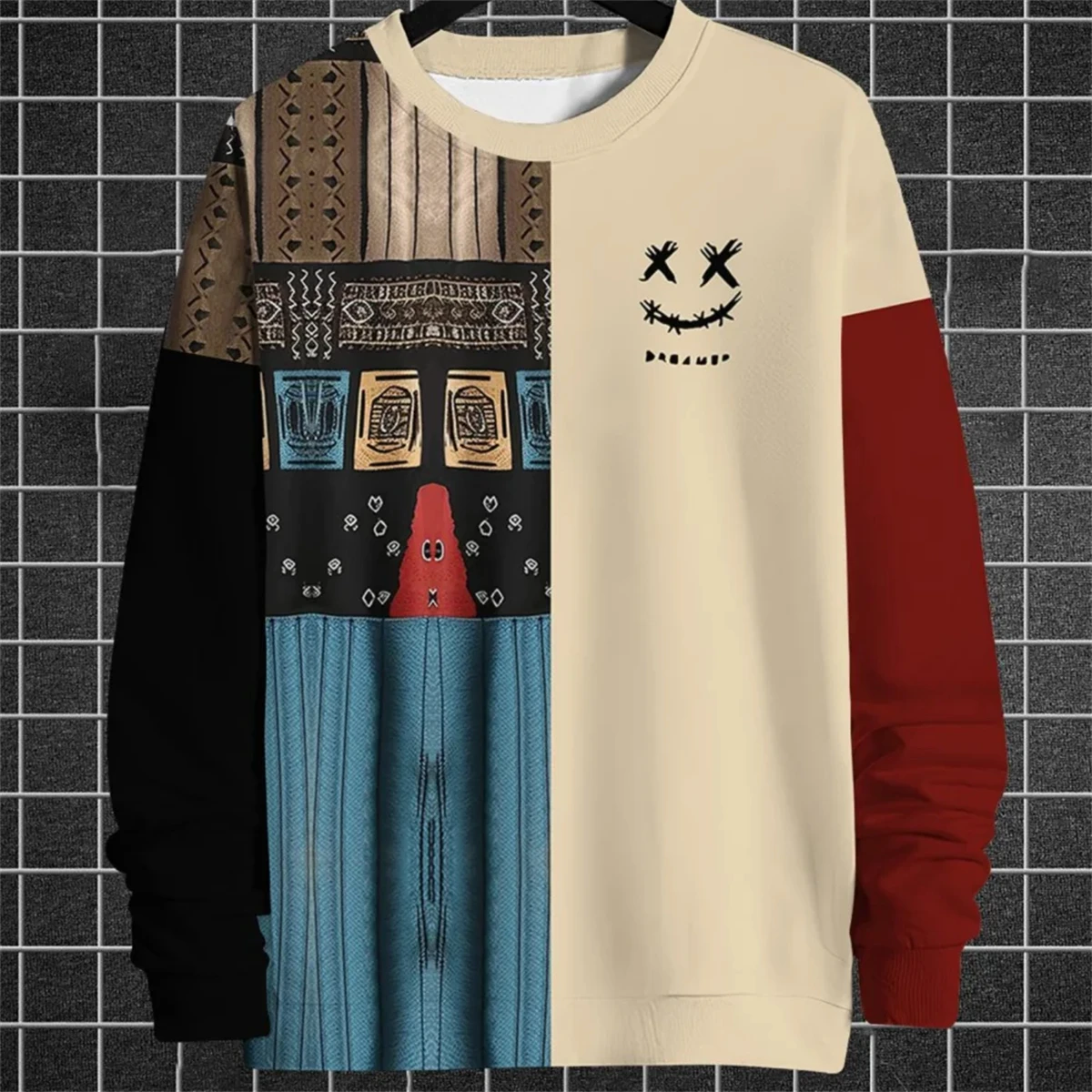 

Ethnic Sweatshirt For Mens Sweatshirt Vintage Spring Clothing Thin Long Sleeve Tops Oversized O Neck Pullover Men's 6xl Tops2024