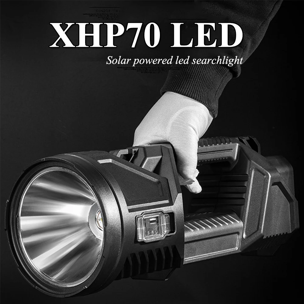 Super Bright XHP70 LED Work Light Handheld Flashlight Camping Light