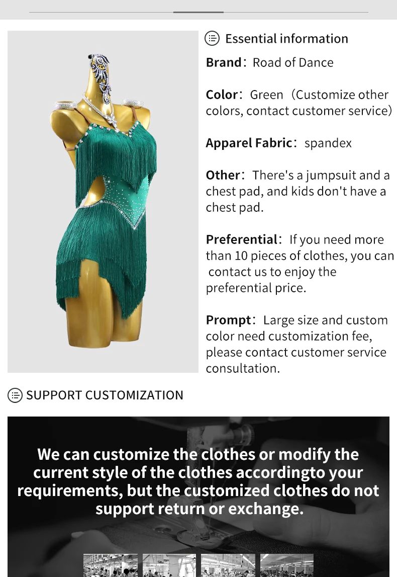 Neue Latin Dance Kostüm Mädchen Linie Kleid Abend Fransen Rock Tragen Frauen Kabarett Anzug Sexy Outfits Amerikanischen Party Prom Kleidung – Detail 3
