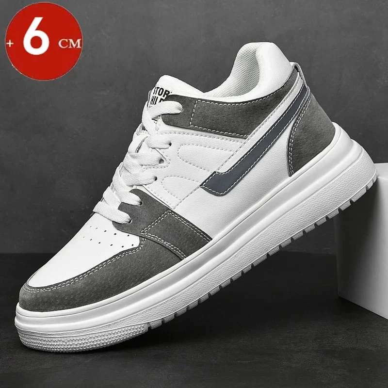 جلد طبيعي الارتفاع زيادة أحذية مصعد الرجال امرأة ز...