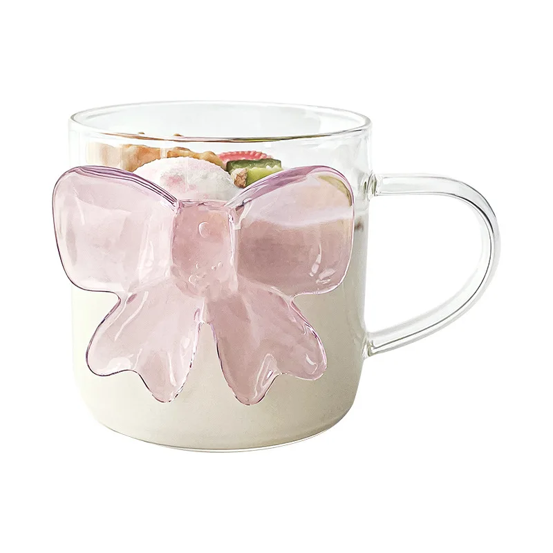 13oz 400ml Ceative Transparent Glass Cup for Besties Girl