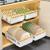 KIXOT Pull Out Organizer, Pull-out Dish Rack With Wooden Handle And Drain Tray, Multifunctional Single Layer Dish Drying Rack 2