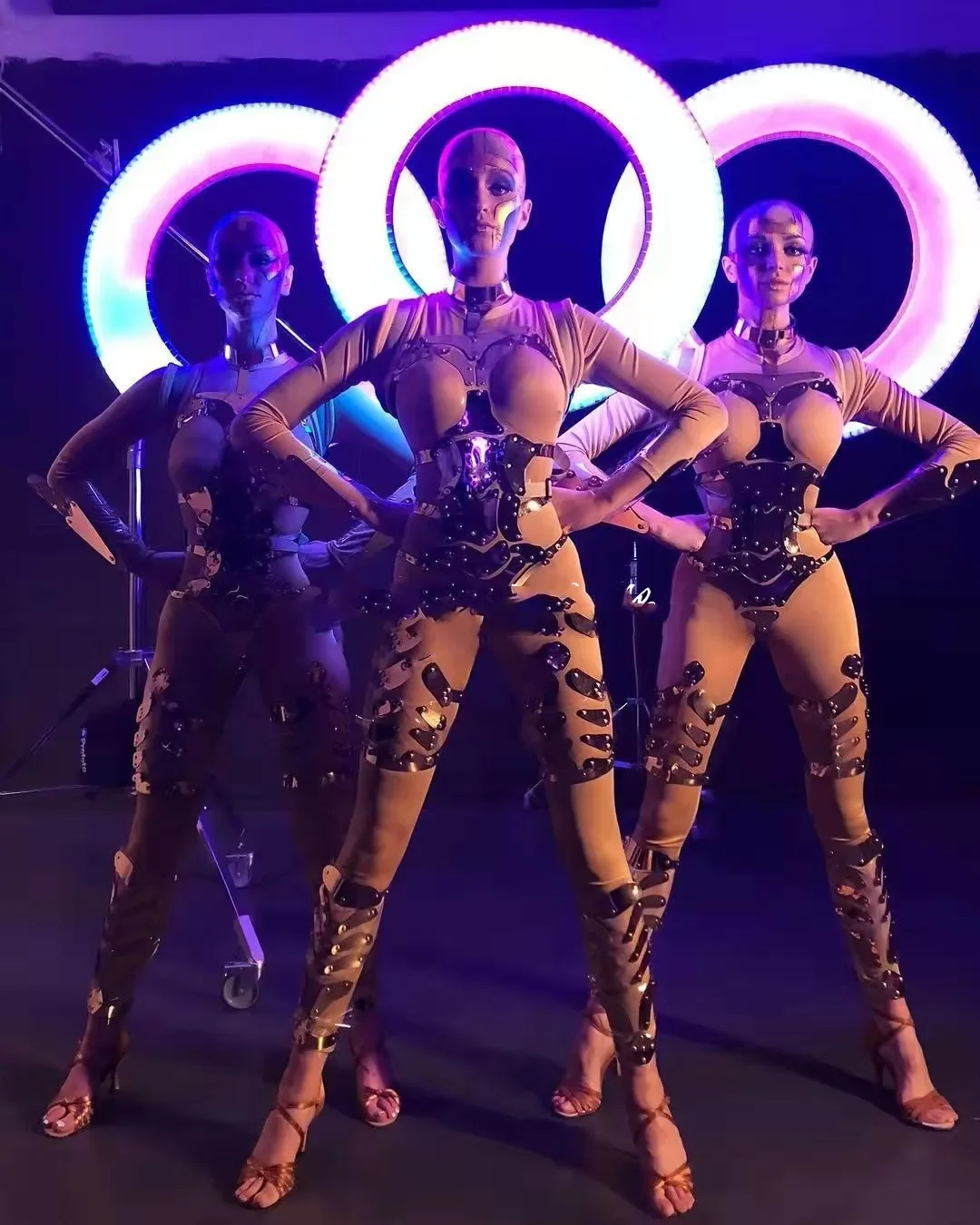 

Halo backboard wine costume props Performance clothing technology glow gogo clothing women's suit