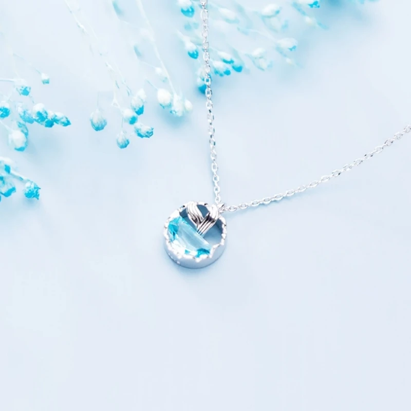 Mermaid Tears Foam Clavicle Chain Fresh Silver Color Temperament Necklace For Women Fashion Jewelry Party Birthday Gift SNE310