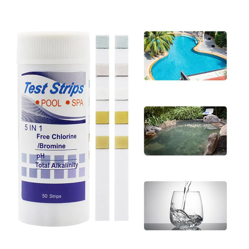 100pcs 7 in 1 Swimming Pool Water Quality Test Kit PH Chlorine/Hardness/Bromine Test Strips
