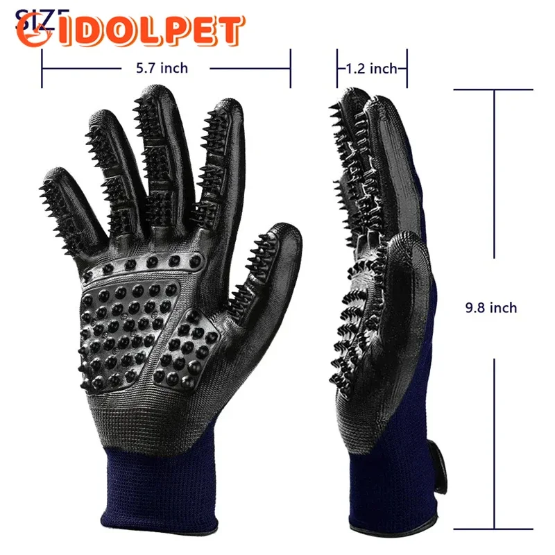 Pet Grooming Gloves Shedding Bathing Hair Remover Gloves Pet Shower Cat Dog Hair Deshedding Brush Rubber Remover Brush