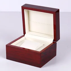Deluxe Red Painted Wooden Watch and Jewelry Storage Box - Perfect Christmas Gift (Red)