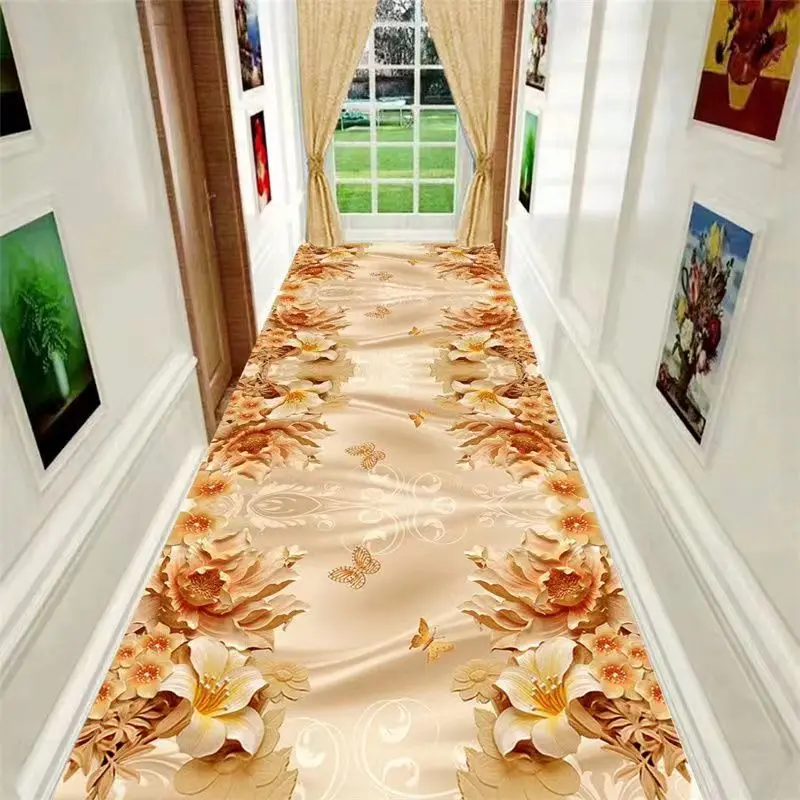 

3D Living Room Carpet for Home Decor Stone Floral Long Corridor Rug Carpets Anti-slip Kitchen Balcony Floor Area Rug Bedroom Mat