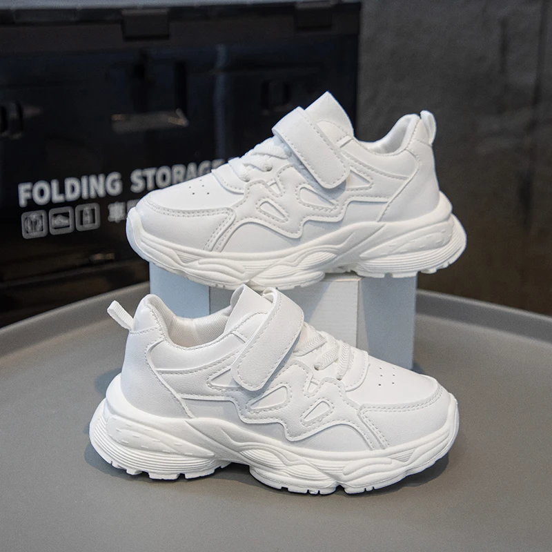 White Kids Non Slip Sneakers for Summer