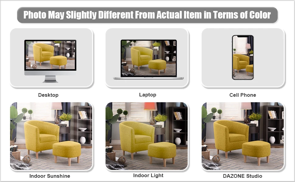 DAZONE accent tub chair with ottoman