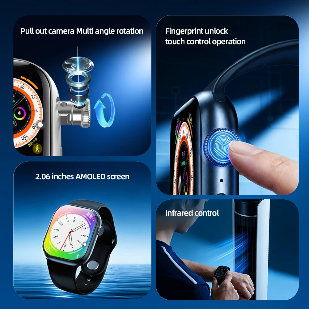 VP29 Pro 5G LTE Smartwatch Touch ID WIFI GPS NFC Smart Watch Men Women With 180° Roatting Camera 4G/5G Sim Card Slot Video Call 2