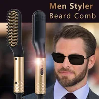 New Hair Straightener Quick Heated Electric Hot Comb Professional Negative Ion  Anti-Scalding Ceramic Beard Straightener Brush 1