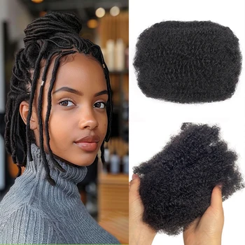 30g Afro Kinky Bulk Hair Real Human Hair For Dreadlocks Twist Braid Hair Extension Natural Hair 8-14 Inch 1