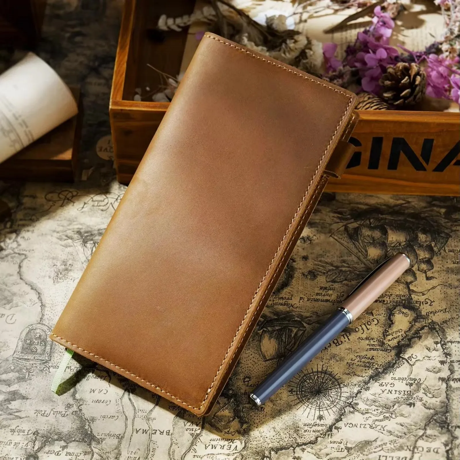Weekly Journals Notebook, Genuine Leather Weeks Diary with 88 Sheets Inserts, Simple Office Stationery, Soft Organizer Book 3