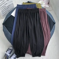 Plus Size 6XL 150KG Summer Thin Pants Solid Color Wide Leg Pants High Elastic Loose Big Home Pants - Image 2