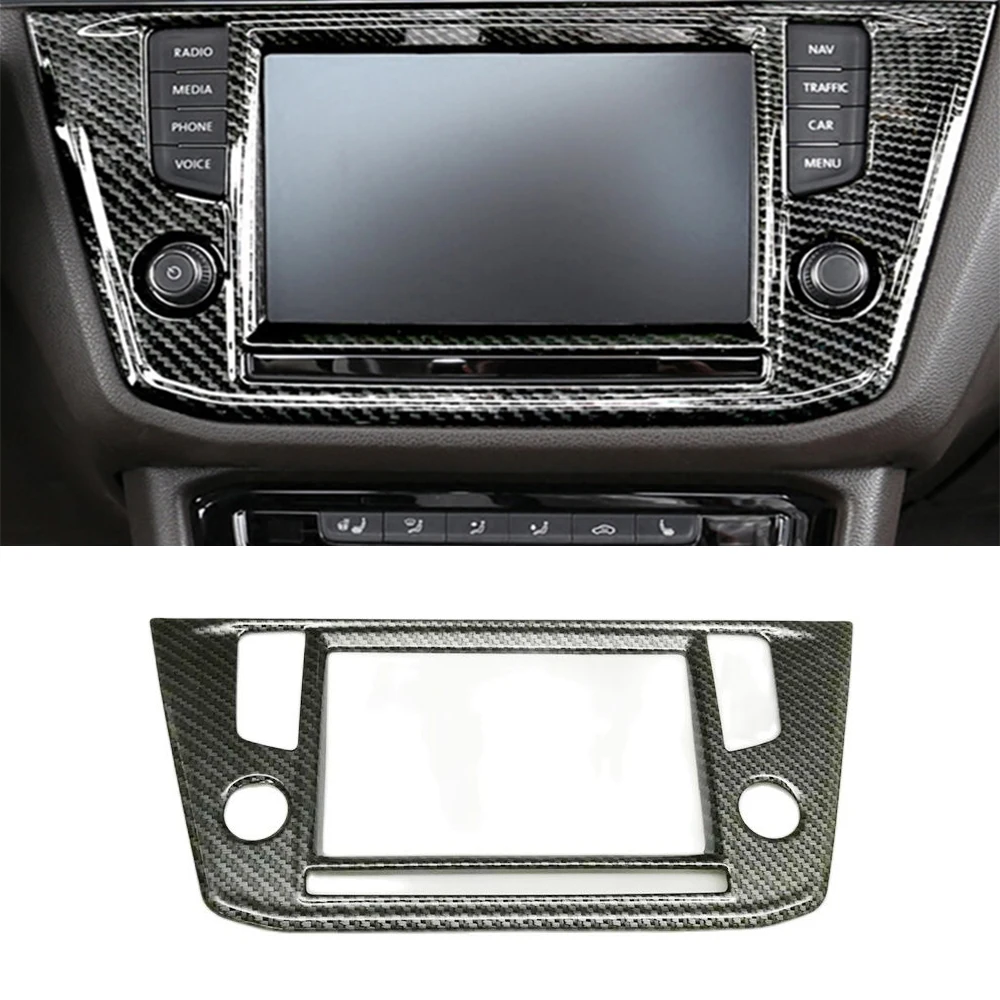 

ABS матовое и углеродное волокно для Tiguan mk2 2017 2018 Автомобильная навигационная панель Крышка отделка Аксессуары для автомобиля Стайлинг 1 шт.