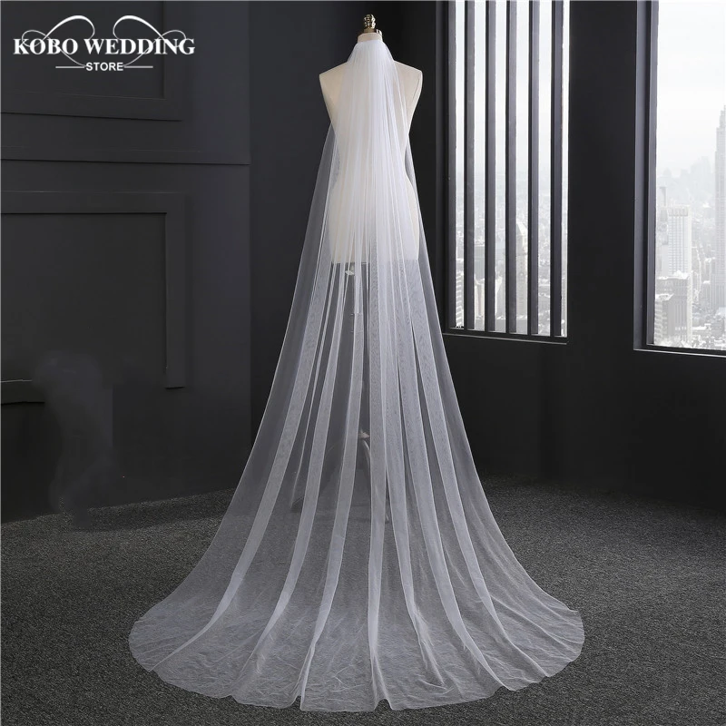 2021 New Arrival Real Photos 3M or 2M White/Ivory Wedding Veil One-layer long Bridal Veil Head Veil Wedding Accessories Hot Sell