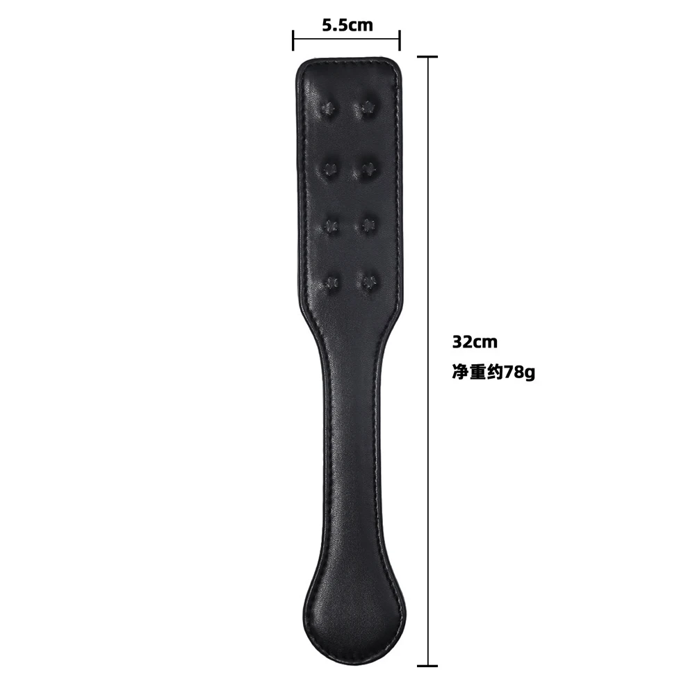 32CM Enhance Pain Stainless steel Spikes PU Leather Spanking Paddle Slapper Whip for Horse Training 5