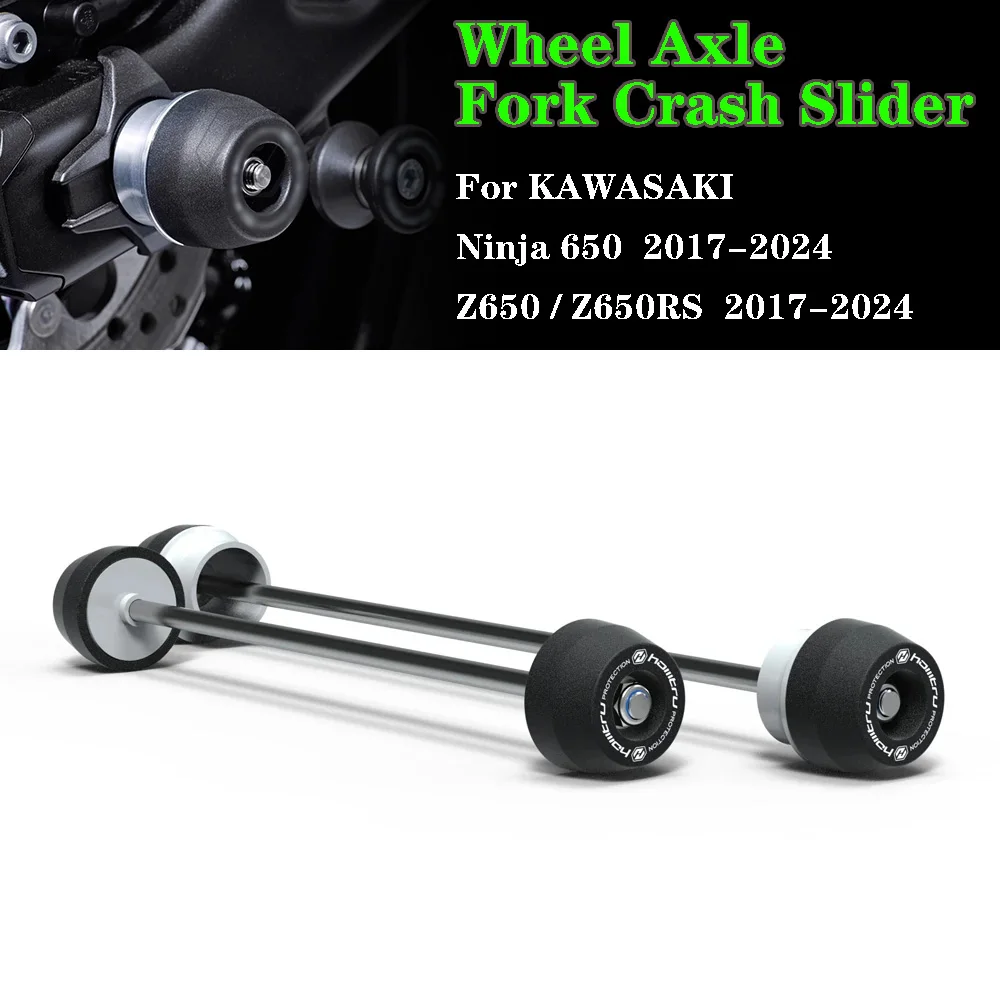 Motorrad Radschutz Für Z650 Z650RS Ninja 650 2017-2025 - Crash Pad Schwarz