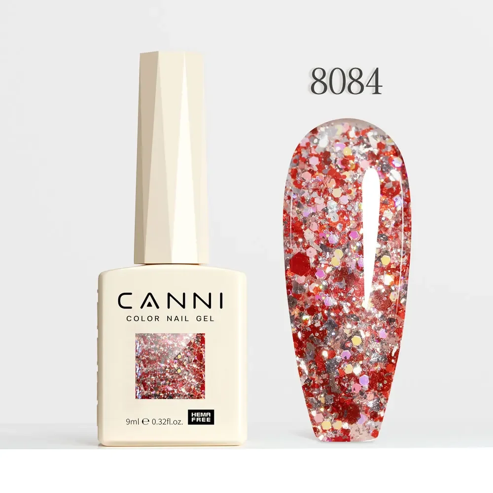 CANNI HEMA Free Black Glitter Diamond Sparkle Gel Polish - Long-Lasting Glossy Finish