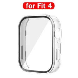 Premium Tempered Glass Screen Protector & Hard PC Protective Bumper for Huawei Watch Fit Series (Clear - for Fit 4)
