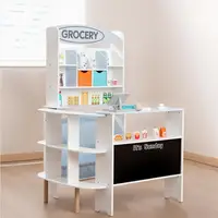 Toy Grocery Store, Toddler Grocery Store Playset,Wooden Pretend Play Supermarket with Checkout Counter, Snack Model 2