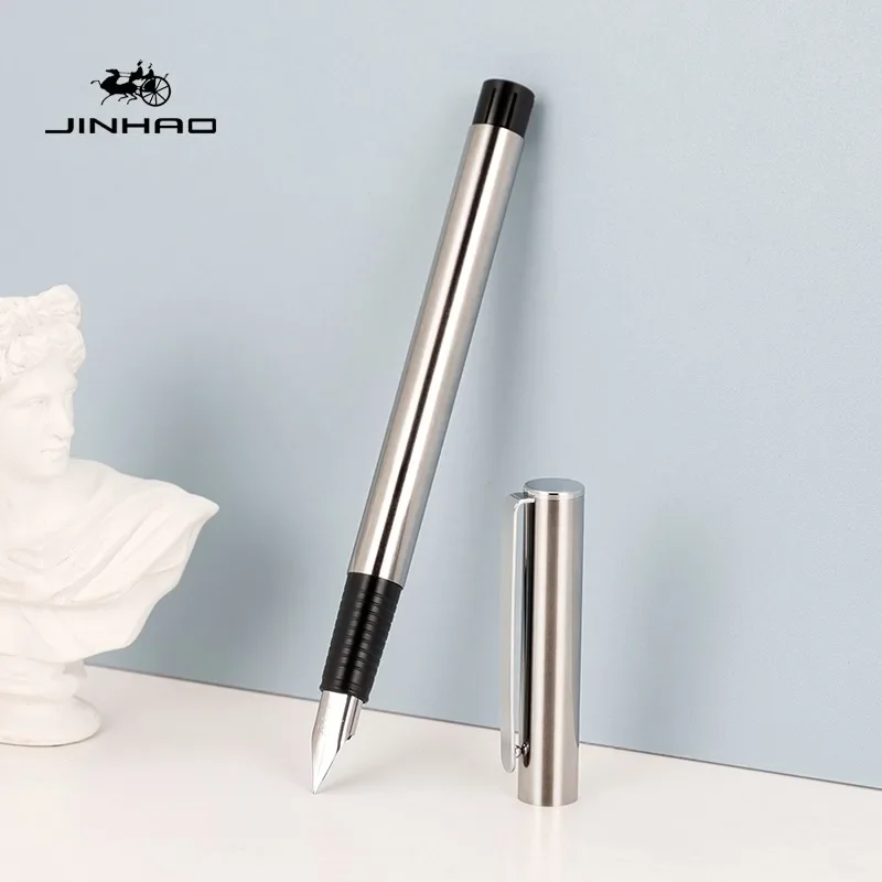 Jinhao 65 Black Silver Color Daily work Notes Office Fountain Pen EF F 0.30mm Nib Student School Writing Pen Stationery Supplies 2
