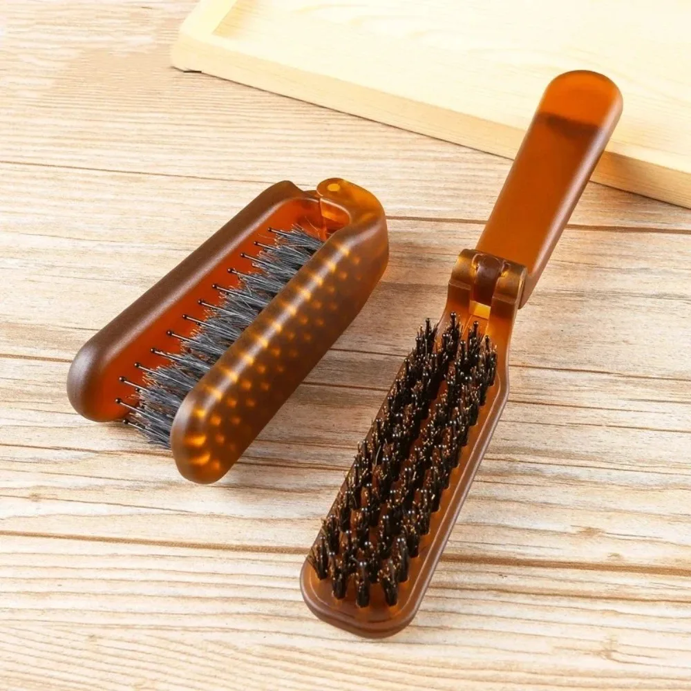 Foldable Hair Comb Portable Boar Bristle Hair Brush Head Massage Brushes Scalp Massager Travel Combs Hair Styling Accessories combs hairdressing natural anti static ox buffalo horn massage comb hair care brush hairbrush gift for adult children portable