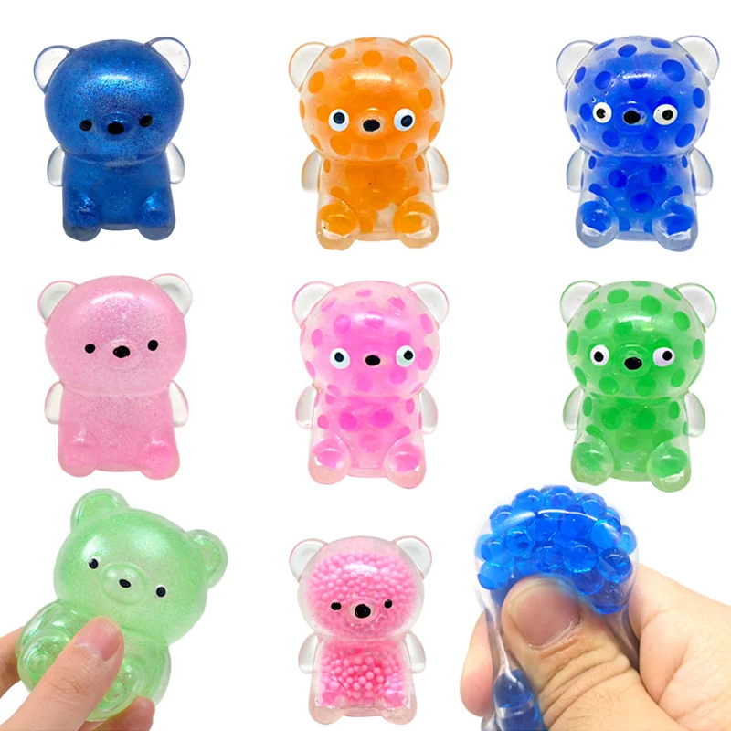 

Mini Bear Squishy Stress Balls Toy Squeeze Ball Sensory Toys Novelty Fidget Toy for Kids Adults Antistress Toy Party Favor Gifts