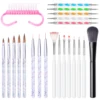 LINMANDA Nail Brush Set Including UV Gel Nail Art Brushes 3D Nail Extension Brush Double Ended Dotting Nail Pen For Nail 1