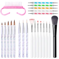 LINMANDA Nail Brush Set Including UV Gel Nail Art Brushes 3D Nail Extension Brush Double Ended Dotting Nail Pen For Nail 1