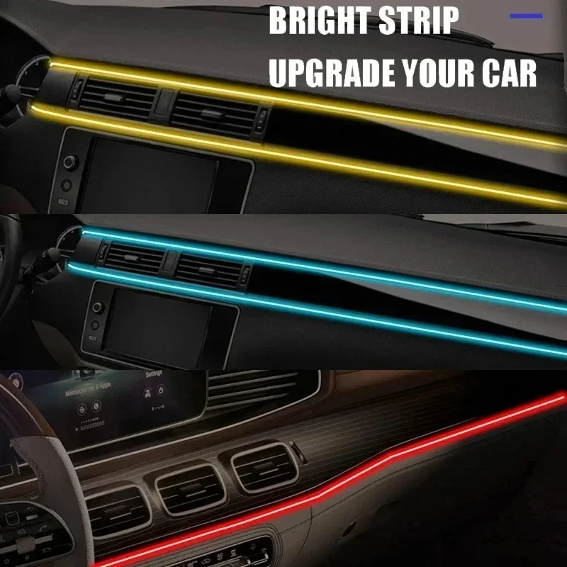 RGB car interior atmosphere light strip 5M app-control ambient LED USB fiber optic lamp for auto DIY universal fit