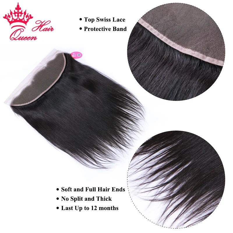 Transparent Lace Frontal 13x4 13x6 Brazilian Virgin Human Raw Hair Medium Brown Lace Body Wave / Straight Pre Plucked Hairline
