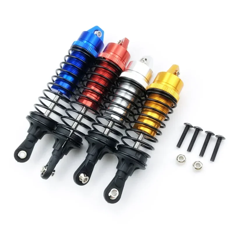 Jeu De 4 Amortisseurs Métal Pour Voiture RC 1/10 - Compatible Traxxas Slash - Avant 95mm, Arrière 110mm