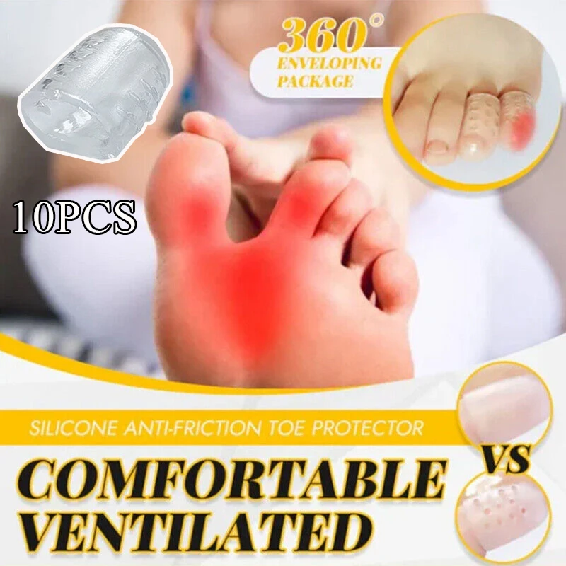 10 Pcs/lot Toe Protector Thumb Care Silicone Soft Breathable Foot Corns Blisters Toe Cap Cover Finger Protection Relief Pains