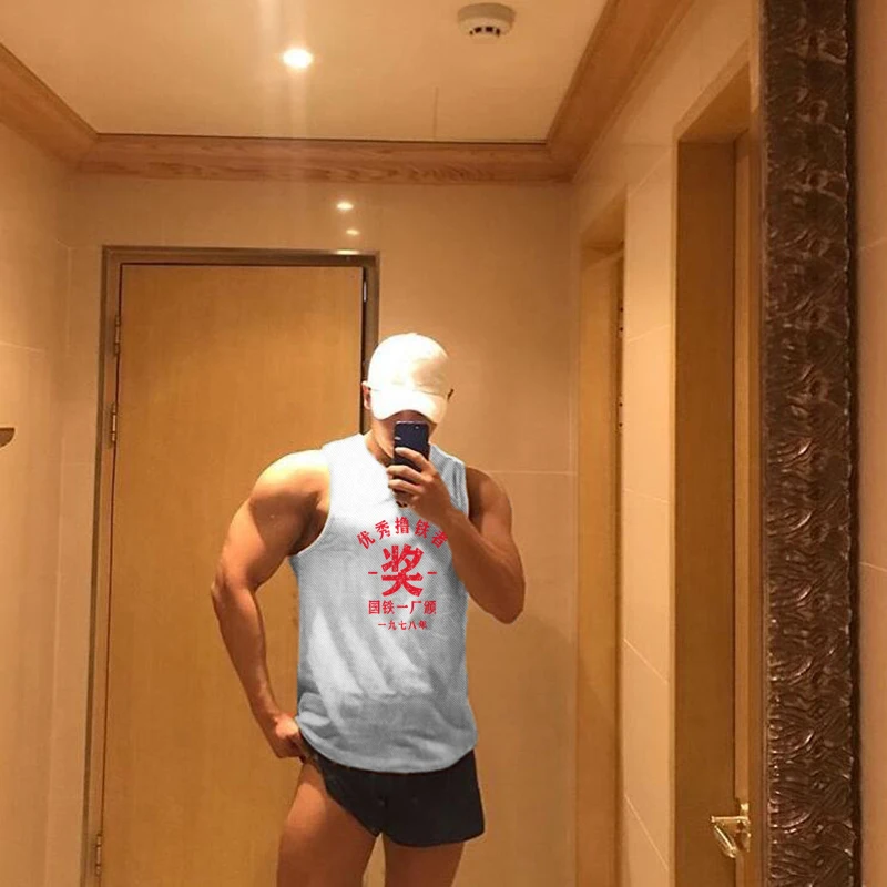 

Men's Gym Tank Top Fitness Clothing Mens Bodybuilding Tank Tops Summer Gym Clothing For Male Sports Sleeveless Vest Shirts