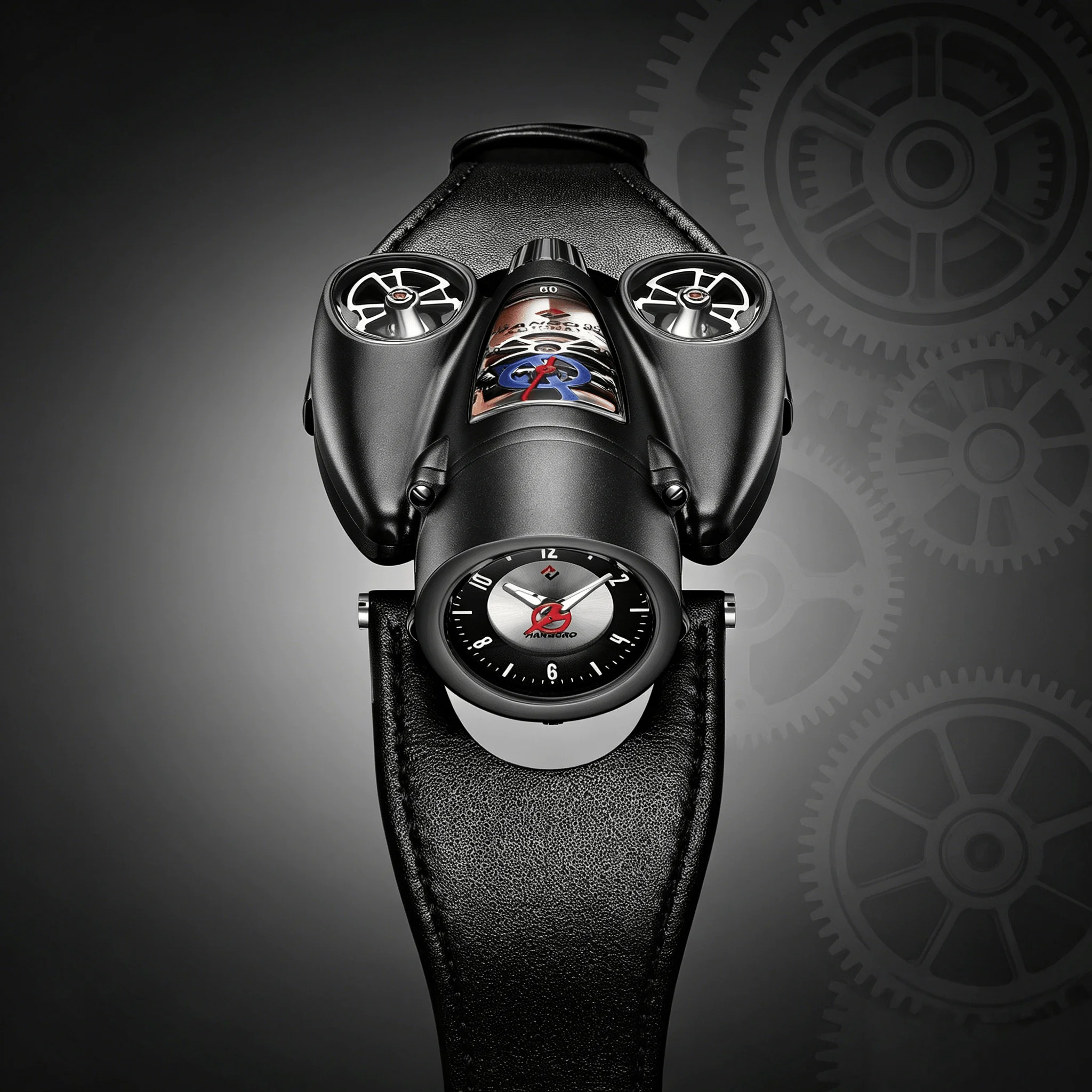Dual Movement Watch Men Mechanical Quartz Hybrid Two Engine Skeleton Pilot Aviation Sapphire Stainless Steel Waterproof Luminous - 2