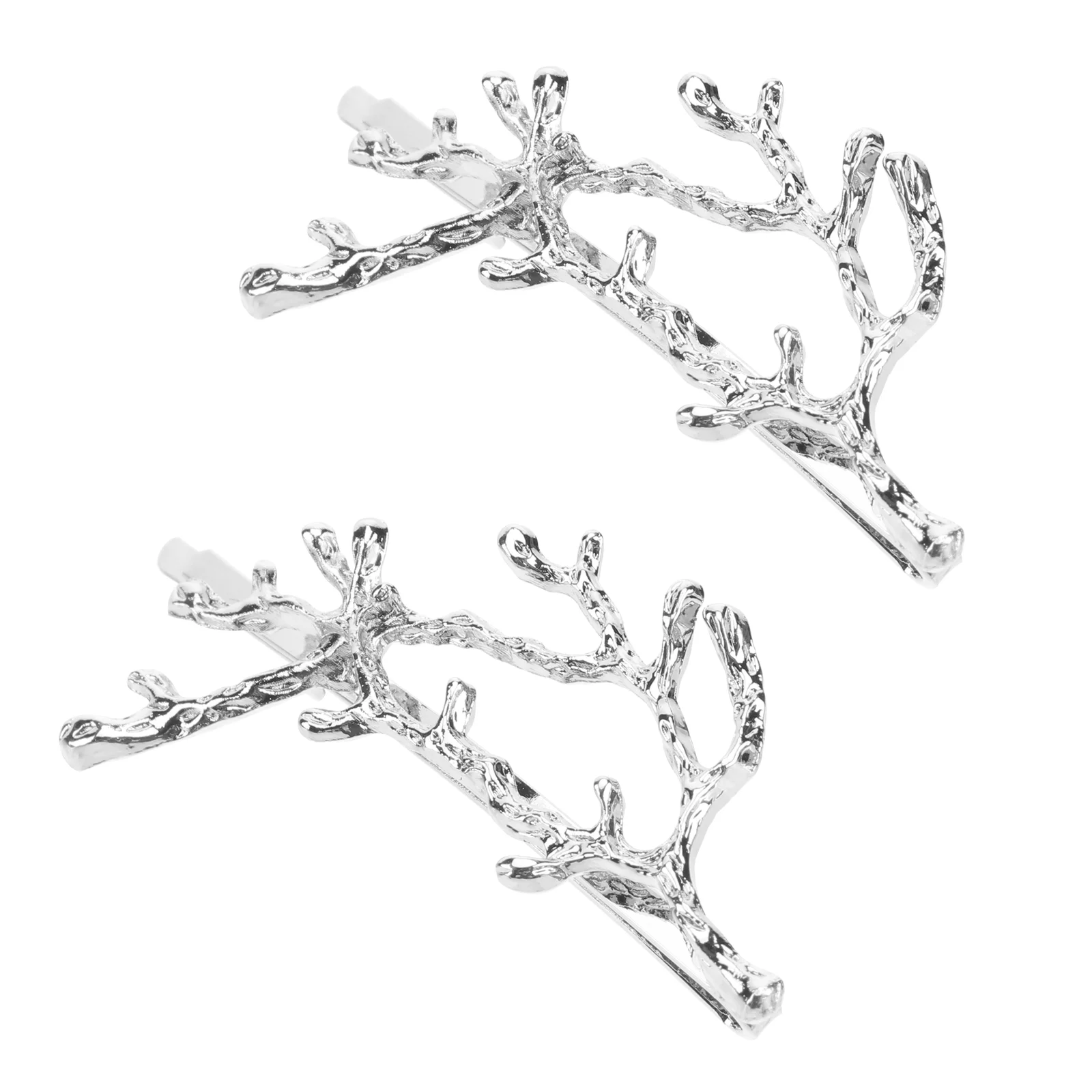 

2 Pcs Girl Hair Accessories Antler Clips Pin Branch Leaves Christmas Gift for Friend Prom