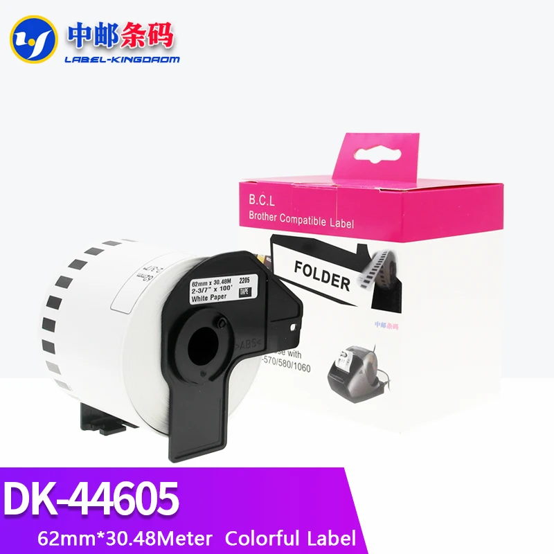 오렌지 컬러 브라더 일반 DK-44605 라벨, QL-570, 580, 700, 710, 720NW 라벨 프린터 DK-4605 연속 호환, 30 롤